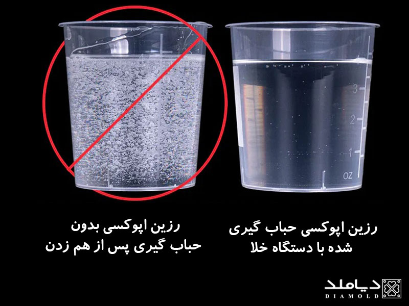 مقایسه رزین اپوکسی حباب گیری شده و حباب گیری نشده