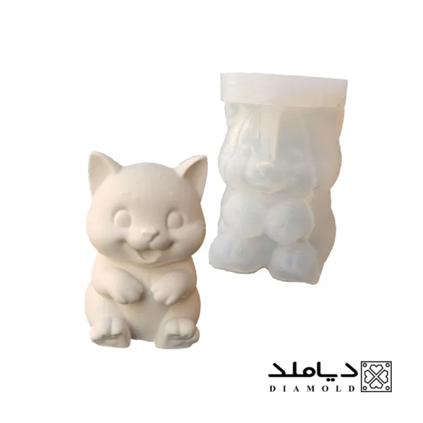 قالب سیلیکونی طرح مجسمه مدل گربه کوچولو نشسته