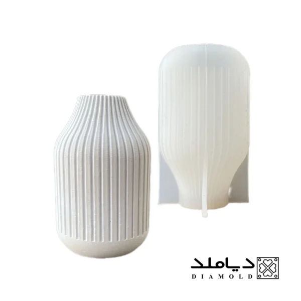 قالب سیلیکونی طرح گلدان مدل شیاردار ساده