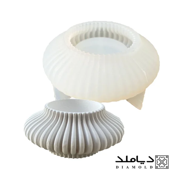 قالب سیلیکونی طرح شمعدان مدل شیاردار منحنی کوتاه