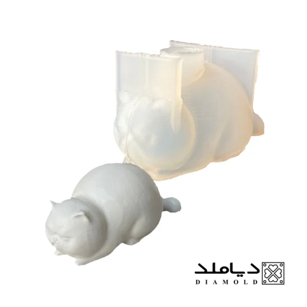قالب سیلیکونی طرح مجسمه مدل گربه خوابیده