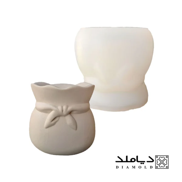 قالب سیلیکونی طرح گلدان مدل کیسه گل