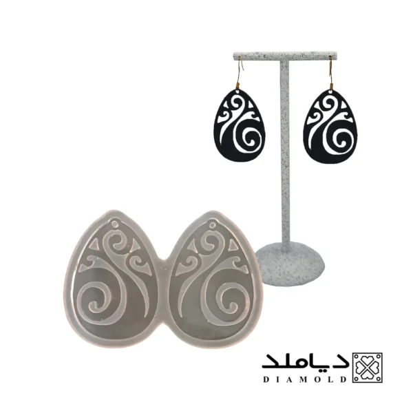 قالب سیلیکونی طرح گوشواره مدل اشک پیچک