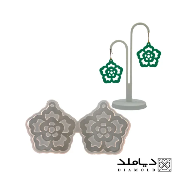 قالب سیلیکونی طرح گوشواره مدل گل پنج پر