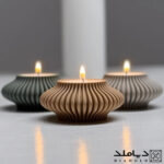قالب رزین طرح جا شمعی مدل شیاردار منجنی کوتاه- دکوری.