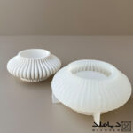 قالب رزین طرح جا شمعی مدل شیاردار منجنی کوتاه- بیس و قالب.