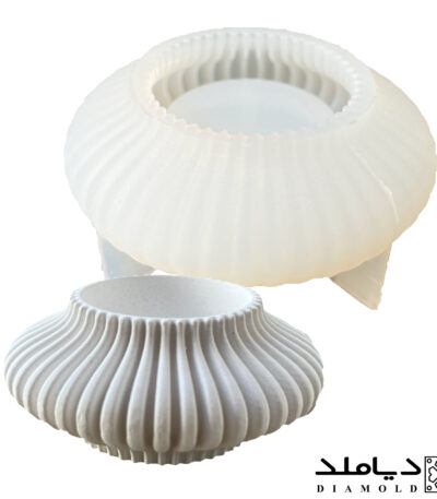 قالب رزین طرح جا شمعی مدل شیاردار منحنی کوتاه-فروشگاه دیاملد