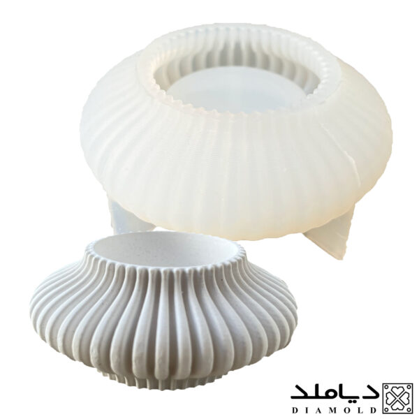 قالب رزین طرح جا شمعی مدل شیاردار منحنی کوتاه-فروشگاه دیاملد
