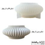 قالب رزین طرح جا شمعی مدل شیاردار منجنی کوتاه- نما از پهلو - فروشگاه دیاملد