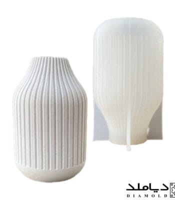 تصویر اصلی قالب سیلیکونی گلدان مدل شیاردار ساده