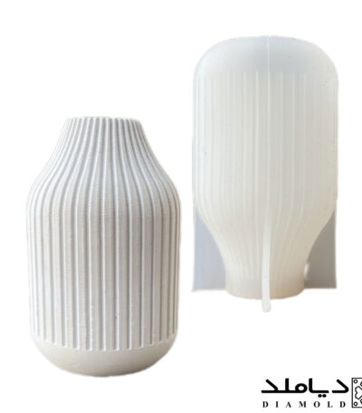 تصویر اصلی قالب سیلیکونی گلدان مدل شیاردار ساده