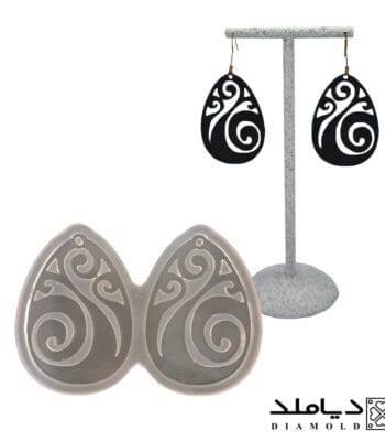 قالب سیلیکونی رزین طرح گوشواره مدل اشک پیچک1