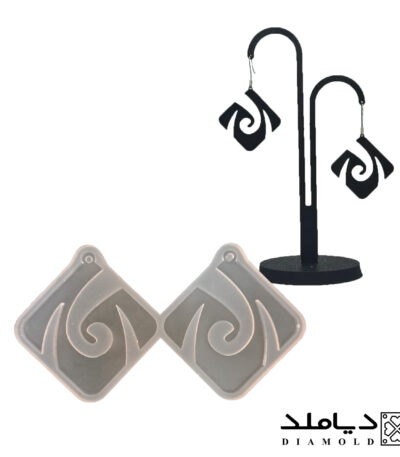 قالب سیلیکونی رزین طرح گوشواره مدل مربع مینیمال1