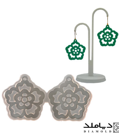قالب سیلیکونی رزین طرح گوشواره مدل گل پنج پر