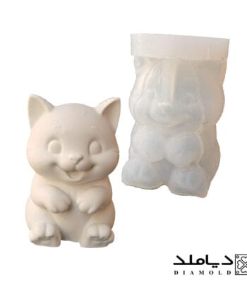 تصویر اصلی قالب سیلیکونی شمع و رزین طرح گربه کوچولو نشسته