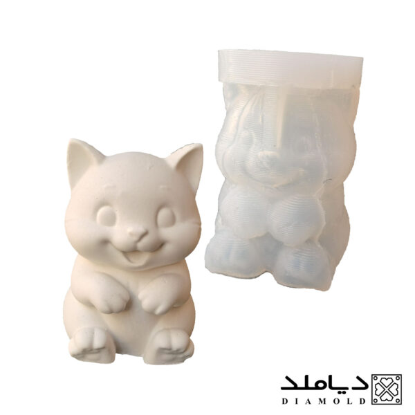 تصویر اصلی قالب سیلیکونی شمع و رزین طرح گربه کوچولو نشسته