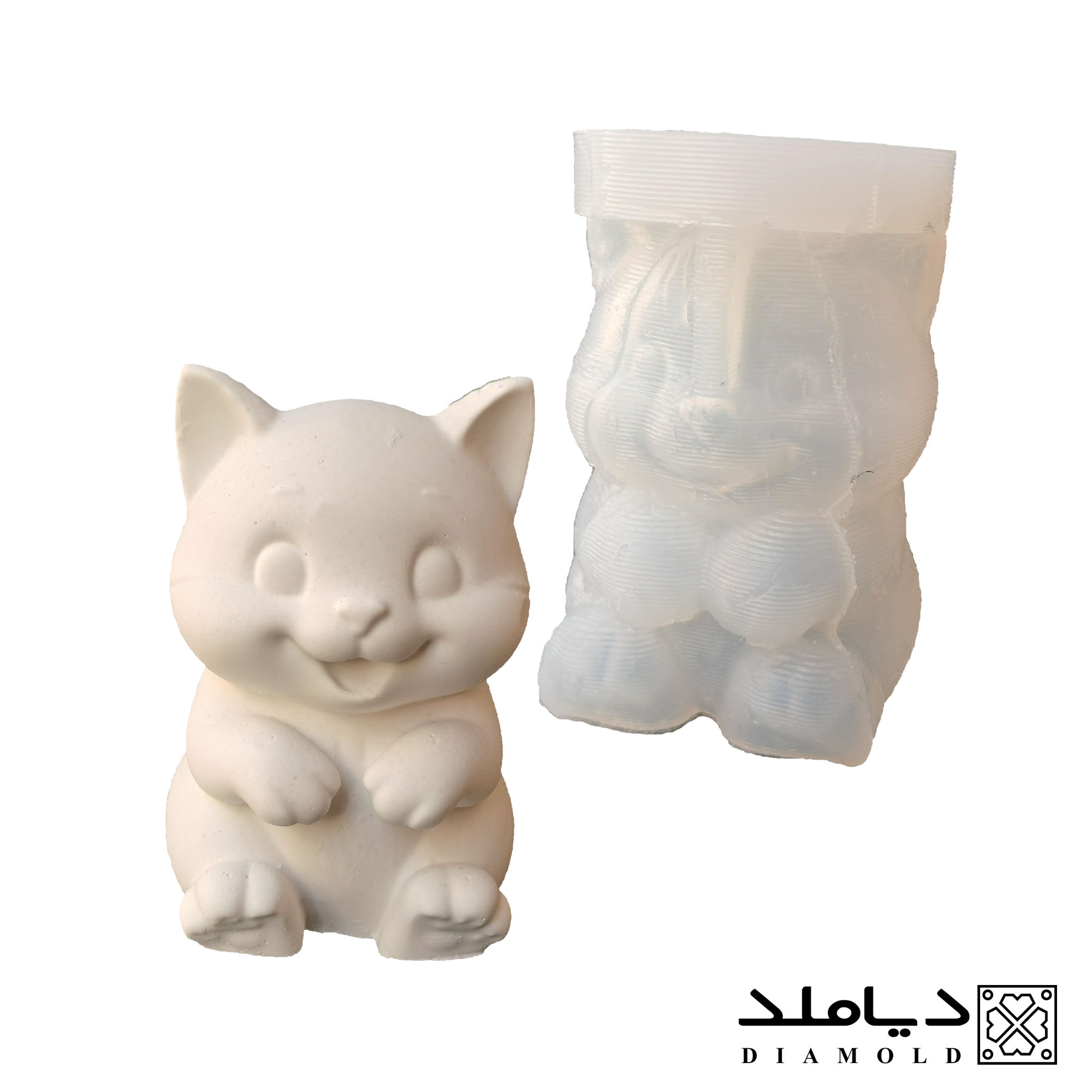 تصویر اصلی قالب سیلیکونی شمع و رزین طرح گربه کوچولو نشسته