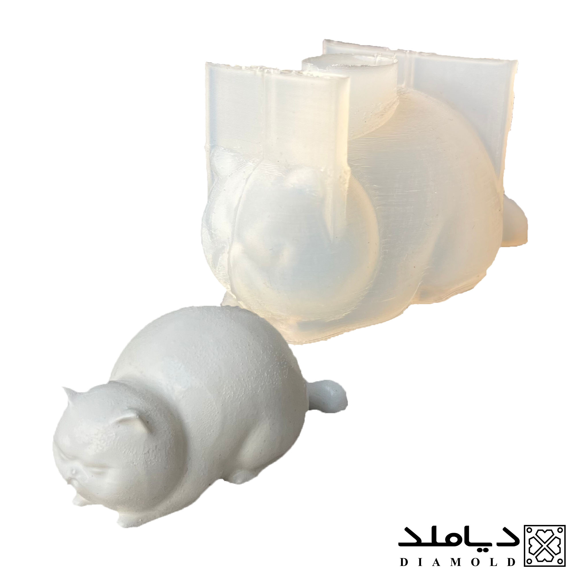 تصویر اصلی قالب چند منظوره طرح گربه چاق خوابیده