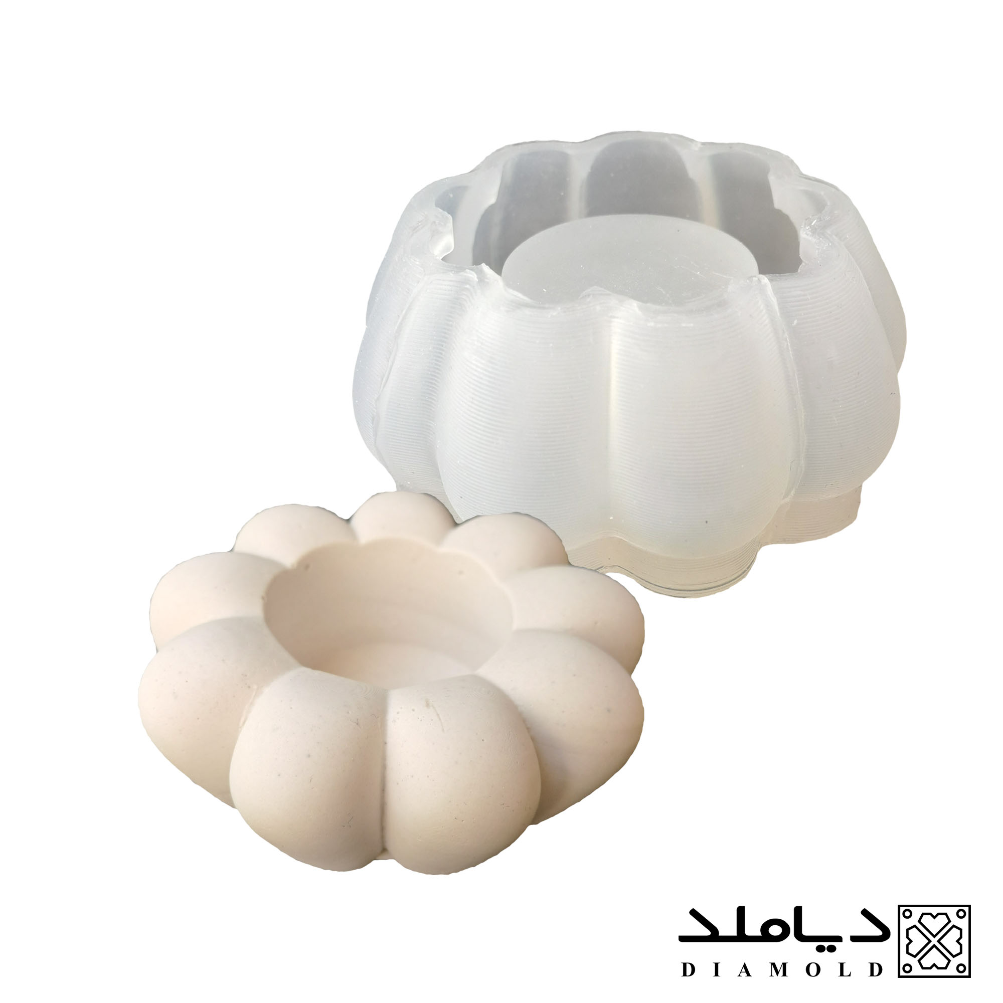 قالب سیلیکونی رزین طرح شمعدان مدل شکوفه