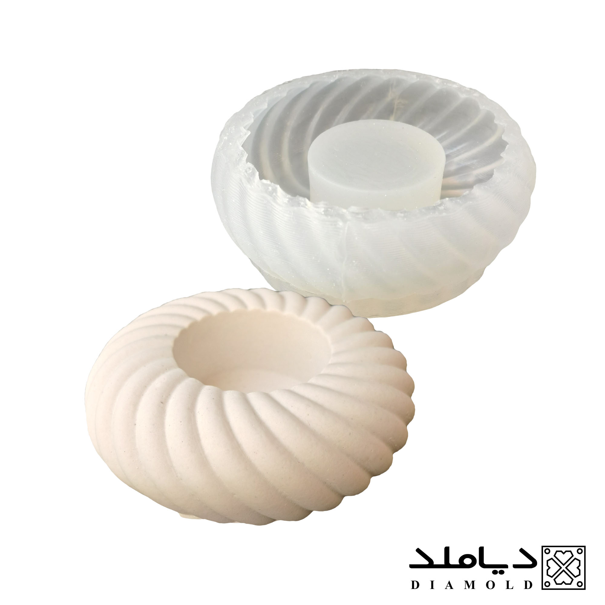 قالب سیلیکونی رزین طرح شمعدان مدل طنابی کوتاه