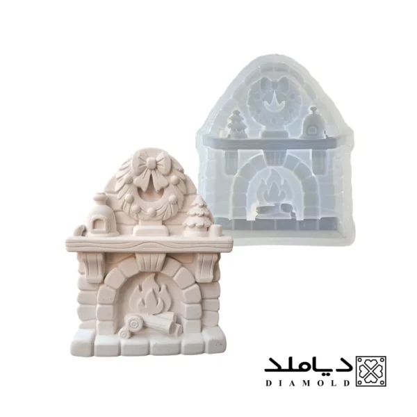 قالب سیلیکونی طرح شومینه مدل کریسمس