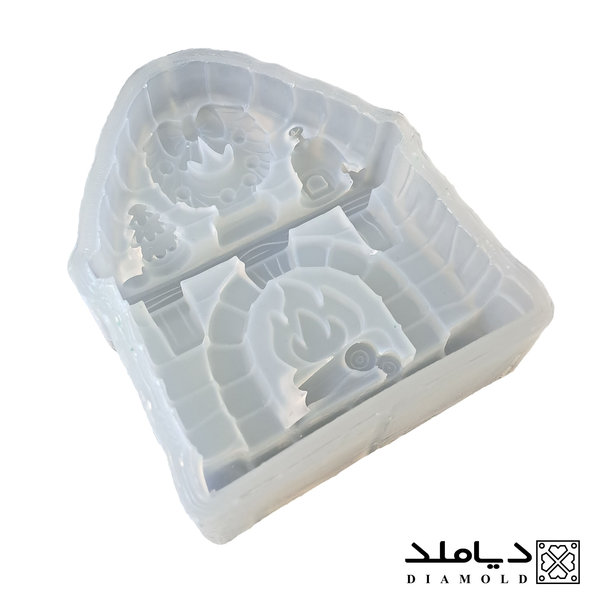 قالب- سیلیکونی-شمع-طرح-شومینه-مدل-کریسمس